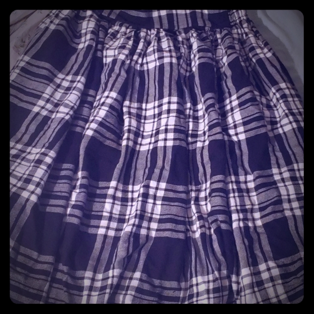 Plaid midi skirt